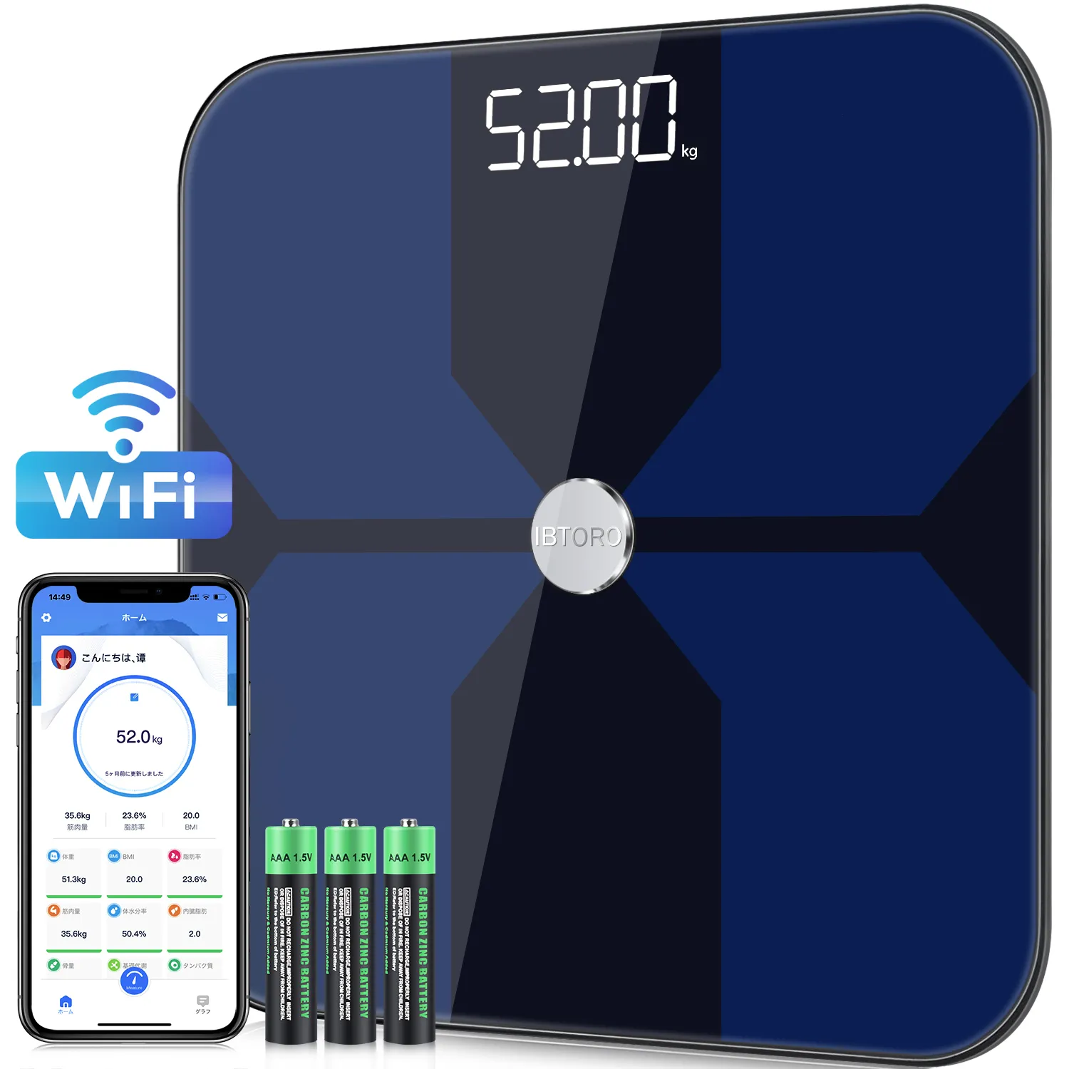 Kroppsvikt skalar fett badrum smart trådlös digital komposition analysator med smartphone -appen Bluetooth WiFi 221121
