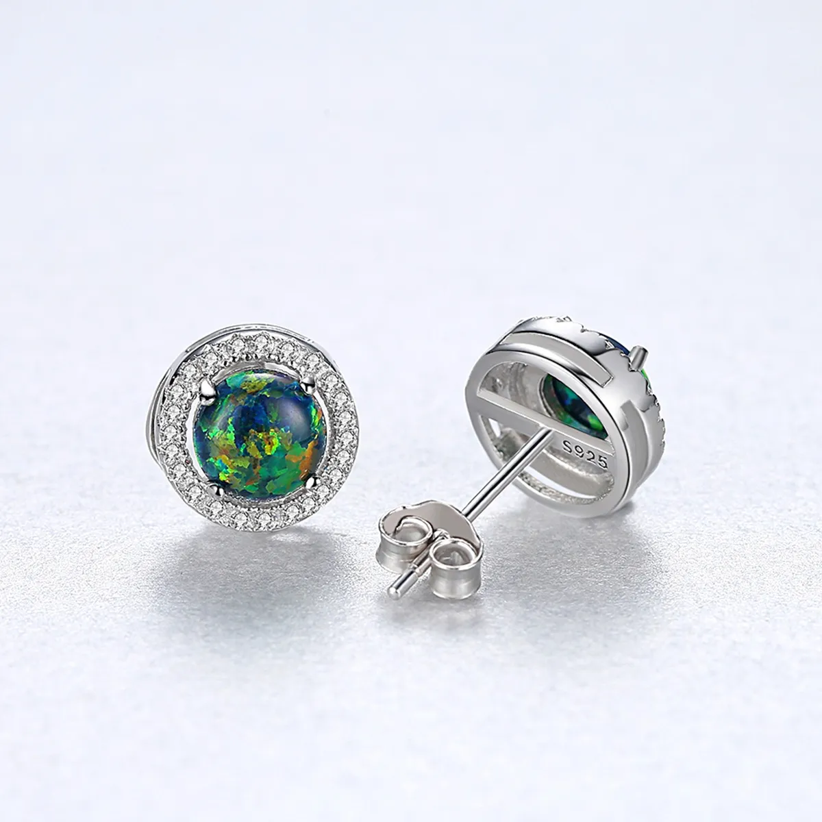 Ny liten extrasite opal s925 silver stud￶rh￤ngen kvinnor smycken mode temperament lady micro set zircon lyx ￶rh￤ngen tillbeh￶r g￥va