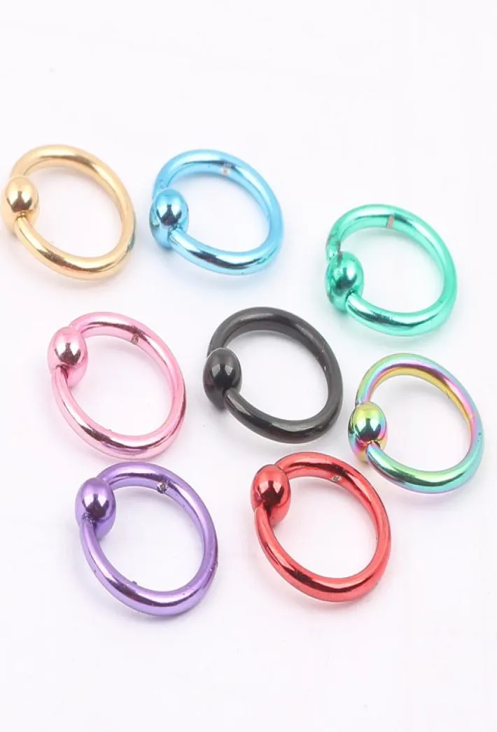 Moda Burun Takı N02 Mix 8 Renk 100 PCSlot Kaş Halkası Kaplama Renkler Burun halkaları gövde piercing mücevherler4875861