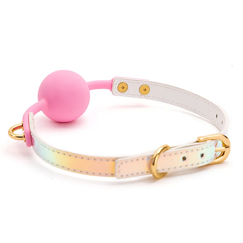 Bondage BLACKWOLF Soft Silicone Ball Gag Oral Fixation Mouth Stuffed PU Leather Band Sex Toys for Couples Adul_voghion.com