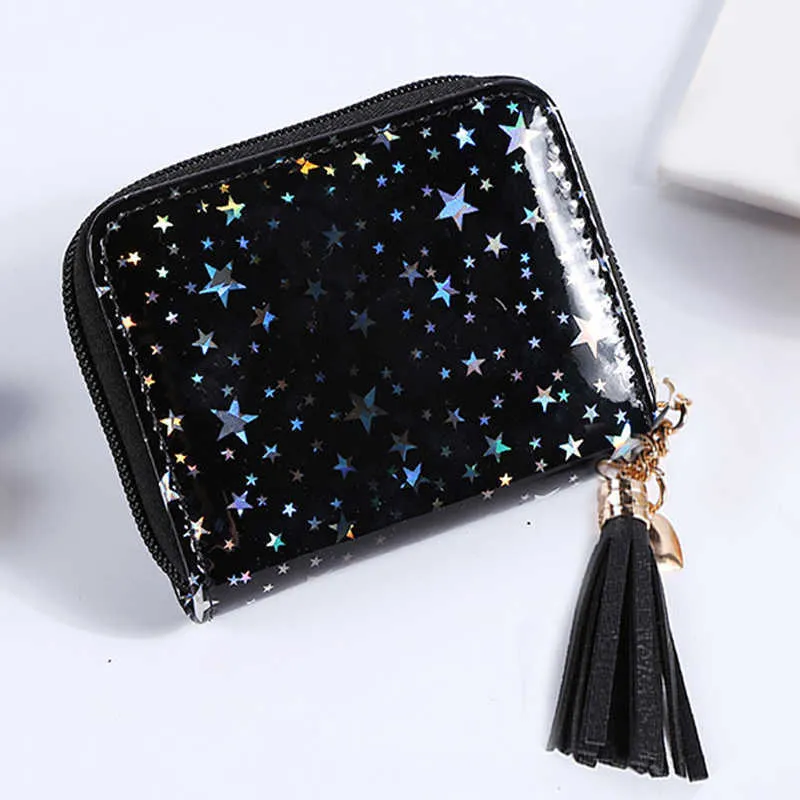 Portefeuilles Women Tassel Short Girls Coin Purse For Woman Card Holder Small Ladies Female Mini Clutch L221101