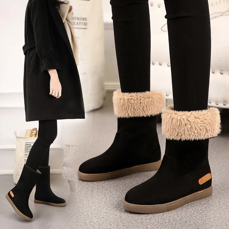 Boots Women Snow Winter Platform Solid Black Brown Thick Plush Fur Cotton Female Warm Comfortable Nonslip Ski 221123