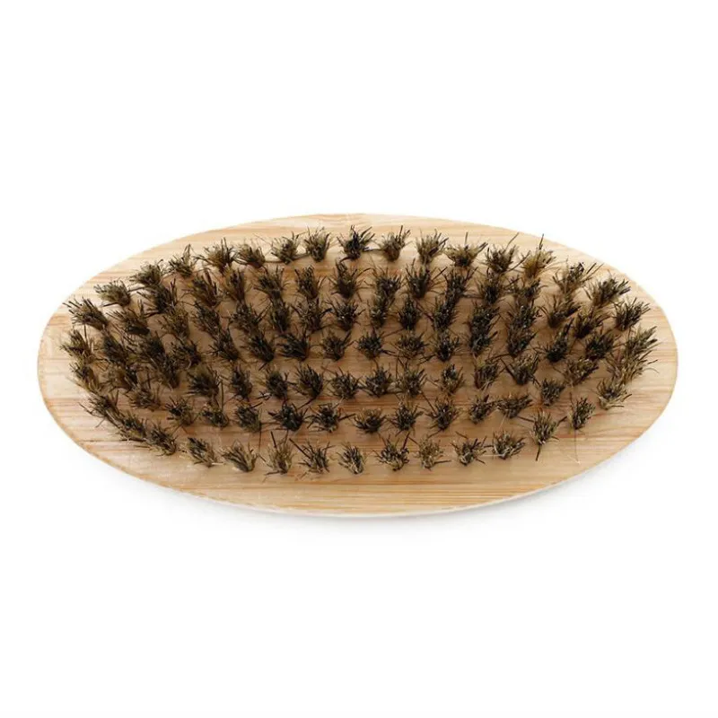 50pcs Spazzola da bagno Setole di cinghiale Spazzole per barba Spazzole per barba in legno tondo duro Manico in bambù Strumento antistatico per parrucchieri da bagno per uomo