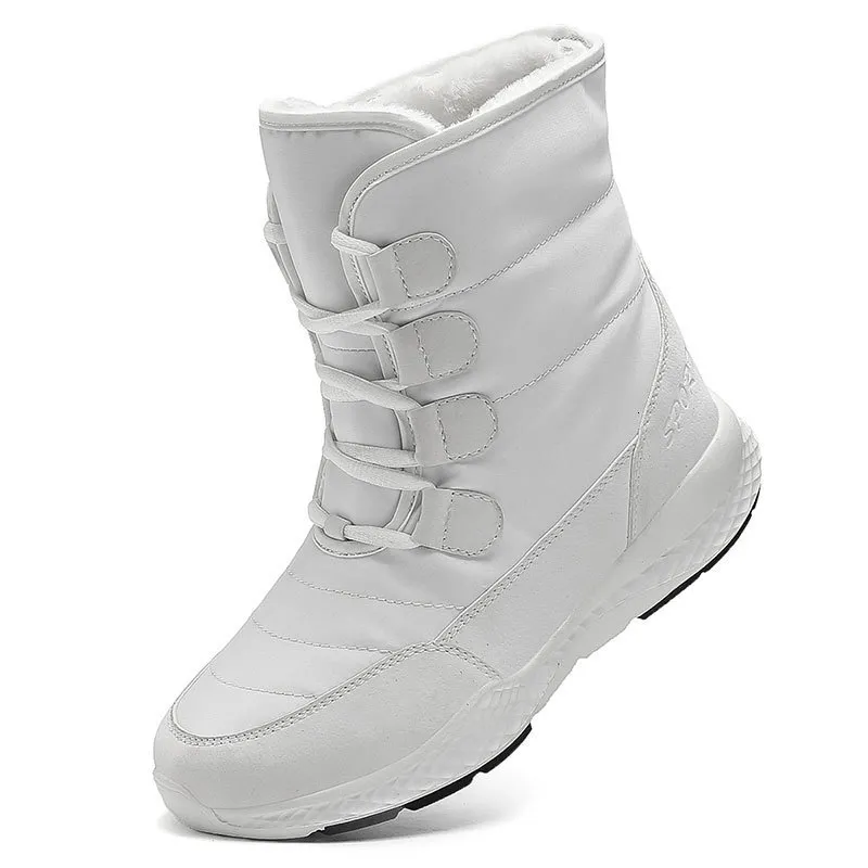 Buty Tuinanle Women Winty White Snow Bot Krótki styl wodoodporność Górna Niezgotanie Plush Black Botas Mujer Invierno 221123