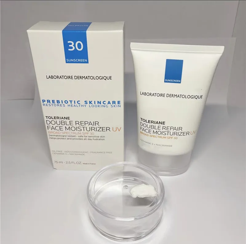 Brand Cream Prebiotic Skincare Toleriane Double Repair Face Moisturizer Cream and Sunscreen UV 75 ML