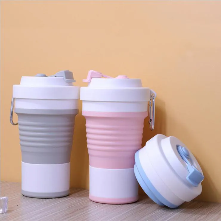 Ice Cream Tools Large capacity silicone folding cup 750ml coffee home water portable telescopic travel mug 221124