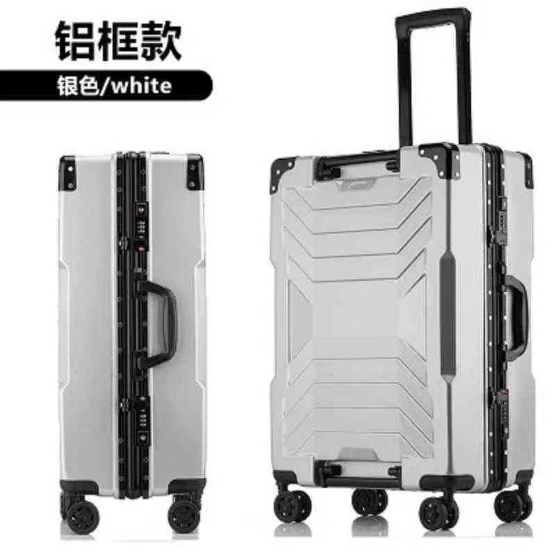 Travel Tale Aluminium Frame Boarding Inch Size High Quality Rolling Bagage Spinner Brand Suitcase J220707