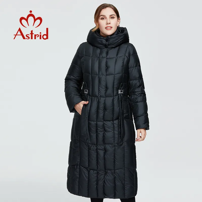 Womens Down Parkas Astrid Winter Coat Women Long Warm Parka Plaid Fashion Tjock Jacket Huva stora storlekar Kvinnliga kläder 9546 221124