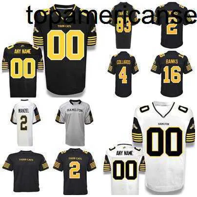 Custom Men/Women/Youth Canada Football Jersey New Hamilton Tiger Cats Jerseys 2 Johnny Manziel White Black Szyghed Football koszulki