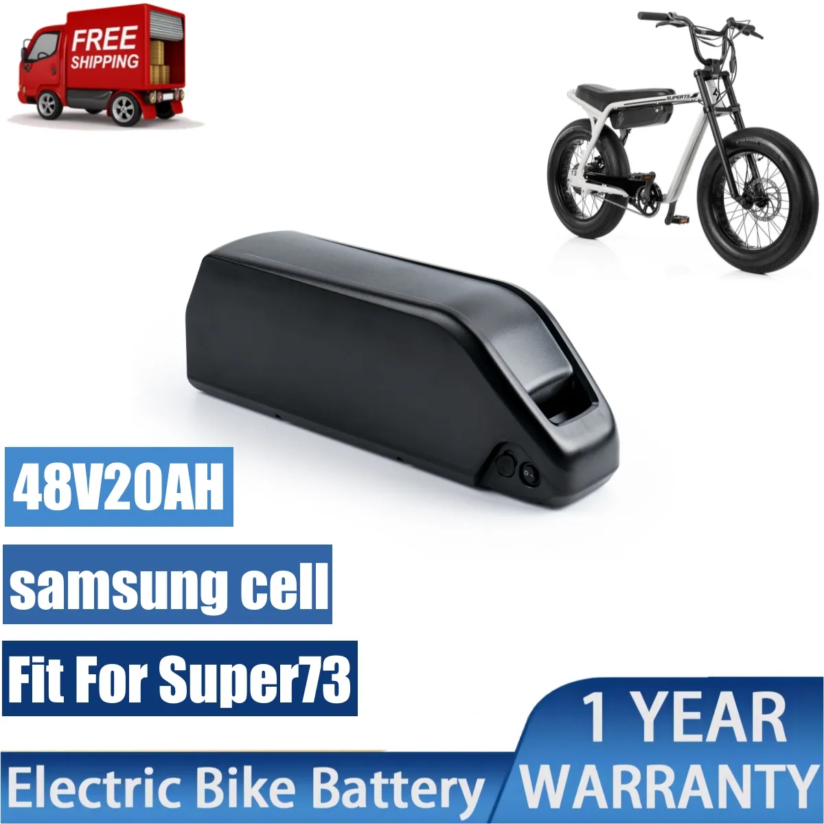 Super73 elcykelbatterier 48v 20ah elcykelbatteripaket 36v 25ah med kraftfull 21700 samsung cell 50e för 500w 1000w motor