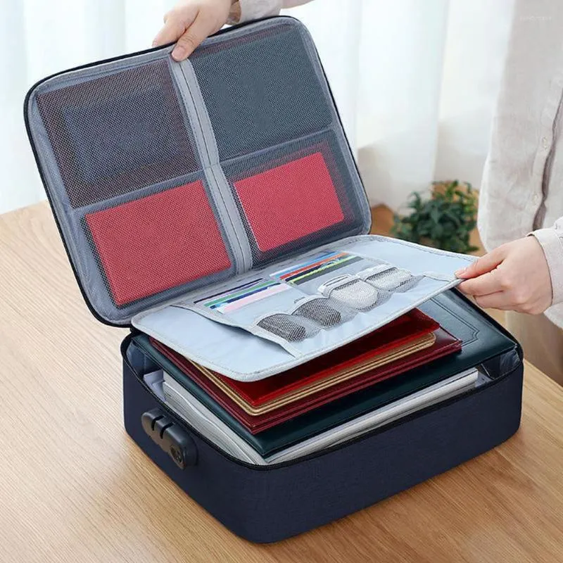 Bolsas de armazenamento 1pc Document Travel Bag Organizer Caixas de certificado Caixas de grande capacidade para documentos Betra com bloqueio