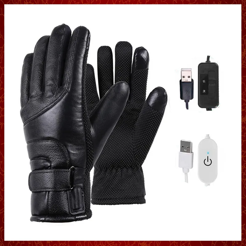 ST592 Winter Motorcycle Gloves Electric Heated Waterproof Windproof Cycling Warm Heating USB Powered Heated Gloves For Snowmobile