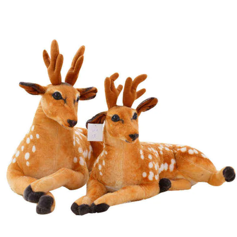 Animaux en peluche Cerf en peluche Jouet Enfants Pop Éducation Prop Jouet Enfants Anniversaire Cadeau De Noël Simulation 3D Sika Cerf En Peluche Jouet J220729