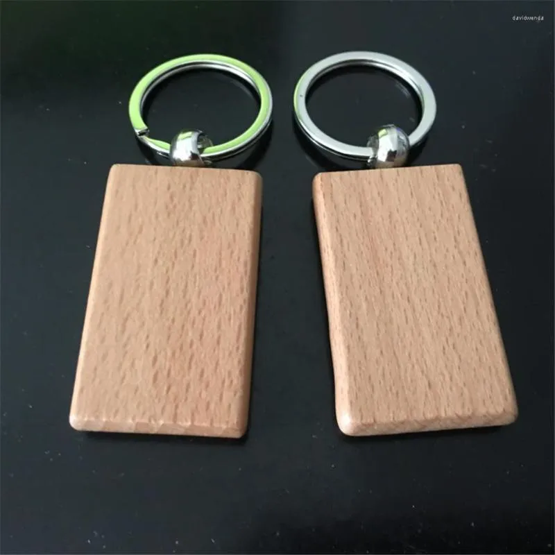 Keychains Wooden Keychain Charms Rectangular Circular Collectible Car Key Ring Pendant Bag Ornaments Accessories Party Souvenir Gifts