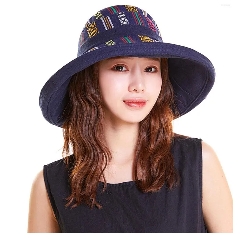 Wide Brim Hats Women Summer UV Protection Drawstring Double Side Foldable Cap Fishing Outdoor Sun Hat