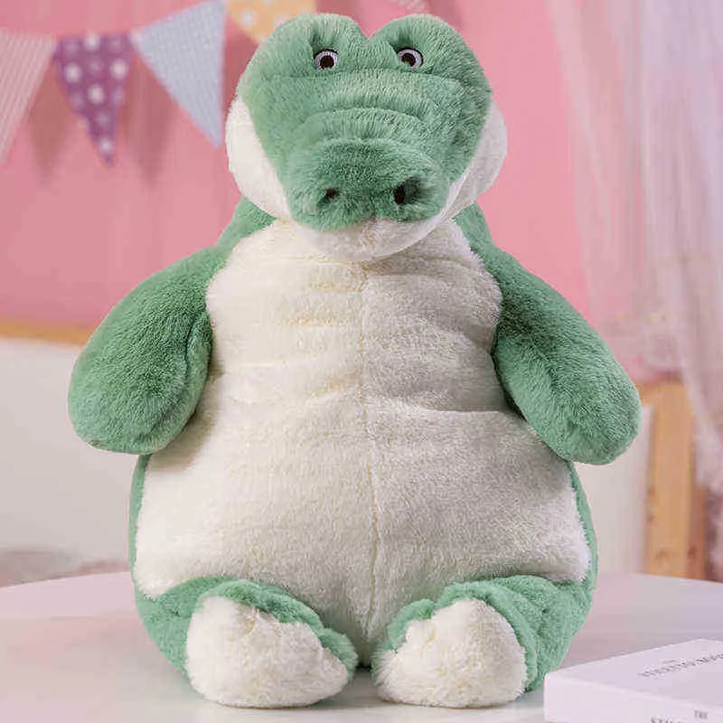 Une pièce 6080Cm dessin animé assis gros Crocodile créatif remplissage doux en peluche vert mignon oreiller cadeaux pour bébé enfants J220729