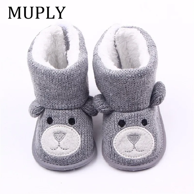 First Walkers Baby-Winterstiefel für Kleinkinder, geboren, niedliche Cartoon-Bär-Schuhe für Mädchen und Jungen, super warm haltende Schneefeld-Booties-Stiefel 221124