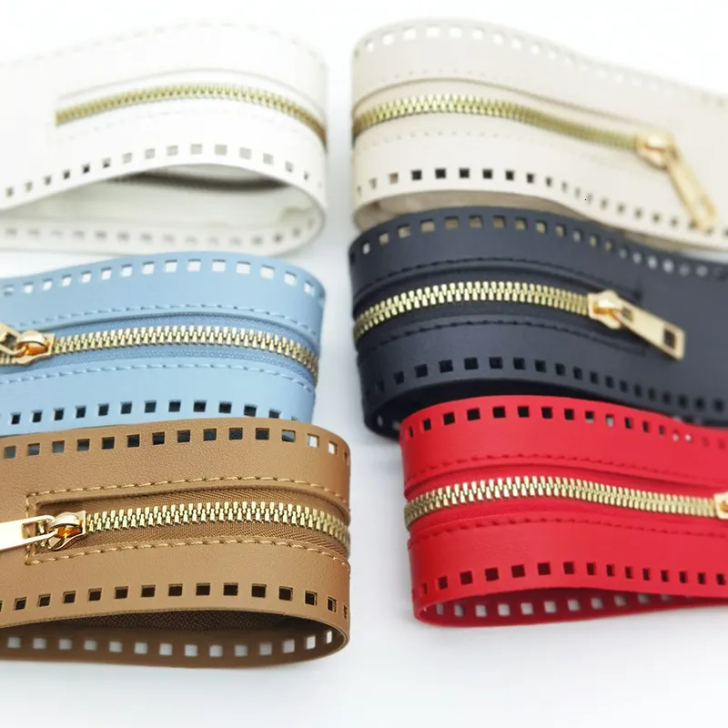Bag Parts Accessories DIY Leather Metal Zipper 21.65 in for Handbag ...