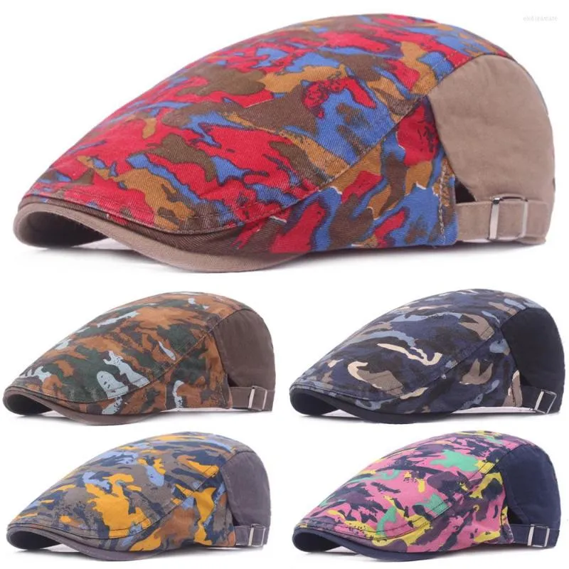 Berets Mens Hats Stylish Camouflage Pattern Cabbie Ivy Hat Sboy Golf Beret Caps HATCS0348