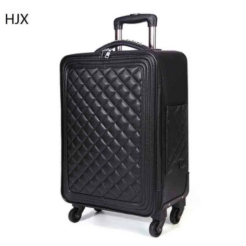 Sac à main en cuir simulé et bagages roulants, valise de voyage de marque Spinner de taille de mode de haute qualité J220707