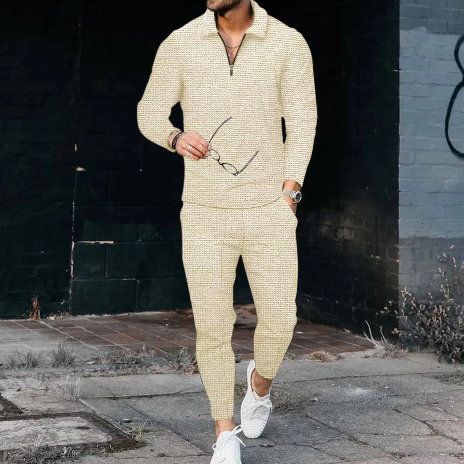 Mens Tracksuits Autumn Tracksuit Clotheswear 2 Piece Set Long Sleeve Polo Shirtpants Solid Sweatsuit Sports Suits For Mal 221124