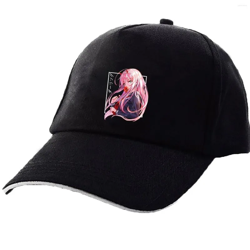 Berets Zero Two Baseball Cap Cosplay Darling in the Franxx Girl Print Sun Proof Nieshade Regulowane Sports Casual Men Beret