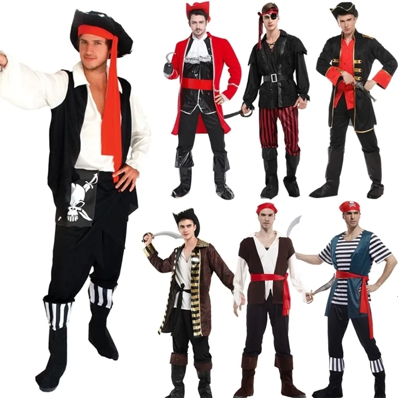 Fantasia de tema trajes de halloween para homens homens piratas chapéu de chapéu de chapéu de natal de natal