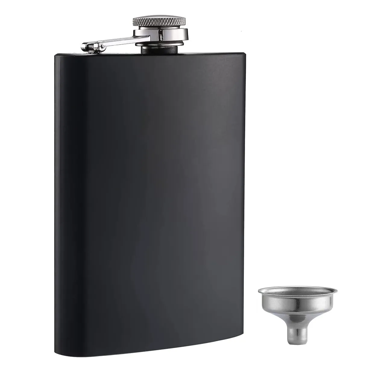 Hip Flasks Leakproof Stainless Steel Flagon Wine Pot Flask for Liquor Matte Black 6 7 8 OZ With Funnel Camping Pocket Flask 221124