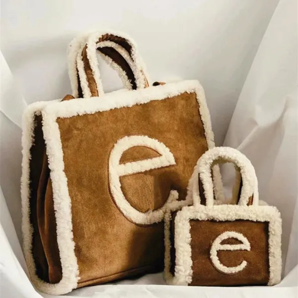 Dames teddy ontwerper grote fleece tas luxe tote winkelen ugg joint naam koppeling handtas bovenste handgreep lambswool portemonnees portemonnees voor heren teddy schouder crossbody tassen