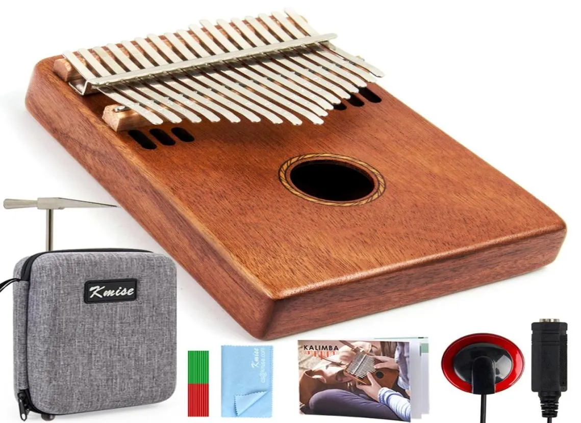 Kalimba 17 Key Finger Thumb Piano Full Solid Mahogany Musical Instrument Pickup Gig Bag Tuner Hammer Birthday Gift3166268