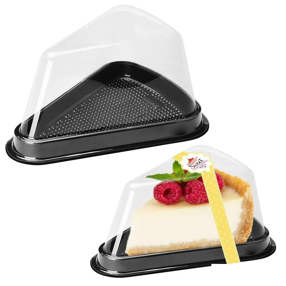 Scatole di imballaggio Scatole di imballaggio Contenitore per torta Triangar Cerniera trasparente in plastica Contenitori per alimenti Scatola per torta di formaggio Amazf Drop Delivery Off Dhcav