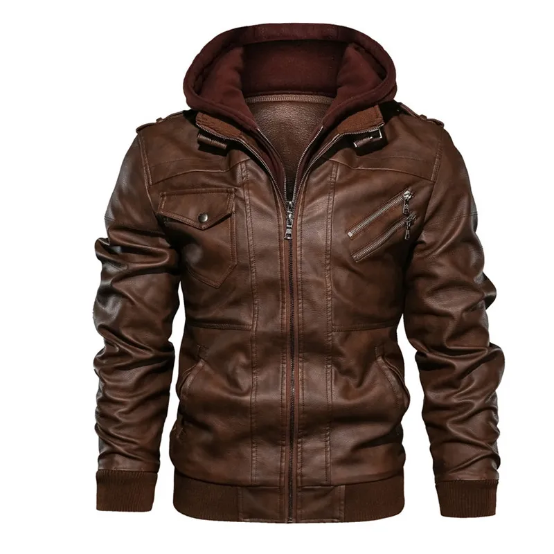 Herenpakken Blazers Mode Leren Jas Herfst Casual Motorfiets Slanke Kraag PU Jas Winddicht 221123