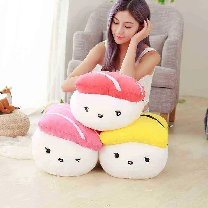 Creative 40cm 1pc Cartoon Simulation Sushi Cuddle Plush Plush Plush Pickion Kawaii диван подарки для девочек J220729