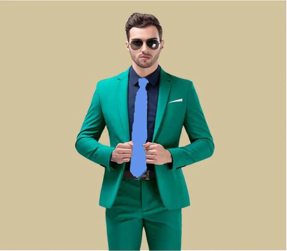 Brand New Green Mens Wedding Tuxedos Popular Groom Groomsmen Tuxedos Man Blazers Jacket Excellent 2 Piece SuitsJacketPantsTie