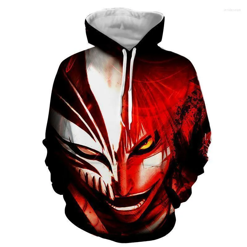 Luvtröjor för män Bleach 3D-tryckt män Kvinnor Anime Style Cosplay Streetwear Huvtröja Casual Hip Hop Pullover Mode Luvtröja Toppar