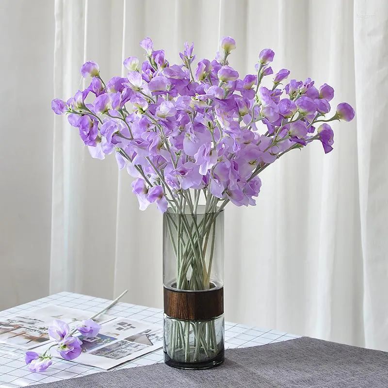 Decoratieve bloemen simulatie erwten bloemboeket huis woonkamer tafel decoratie bruiloft arrangement kunstmatige nepplanten