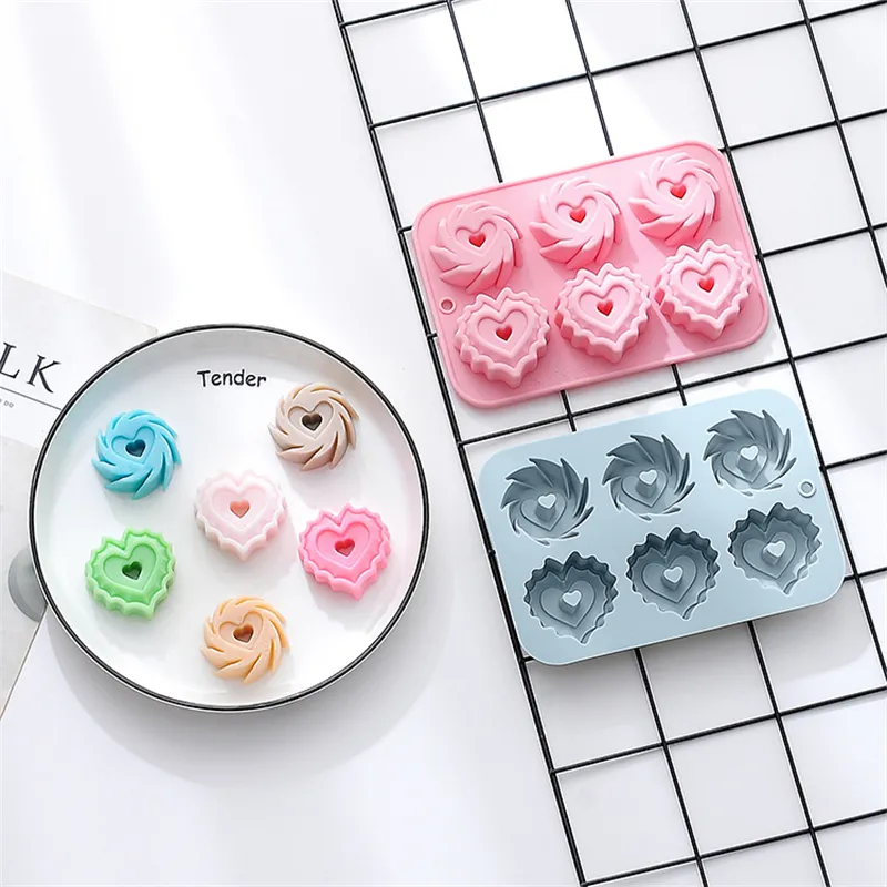 Love Whirlpool Silicone Mold Handmade Donut Soap Candy Jelly Pudding Muffin Cake Decor Chocolate Baking Accessories MJ1169