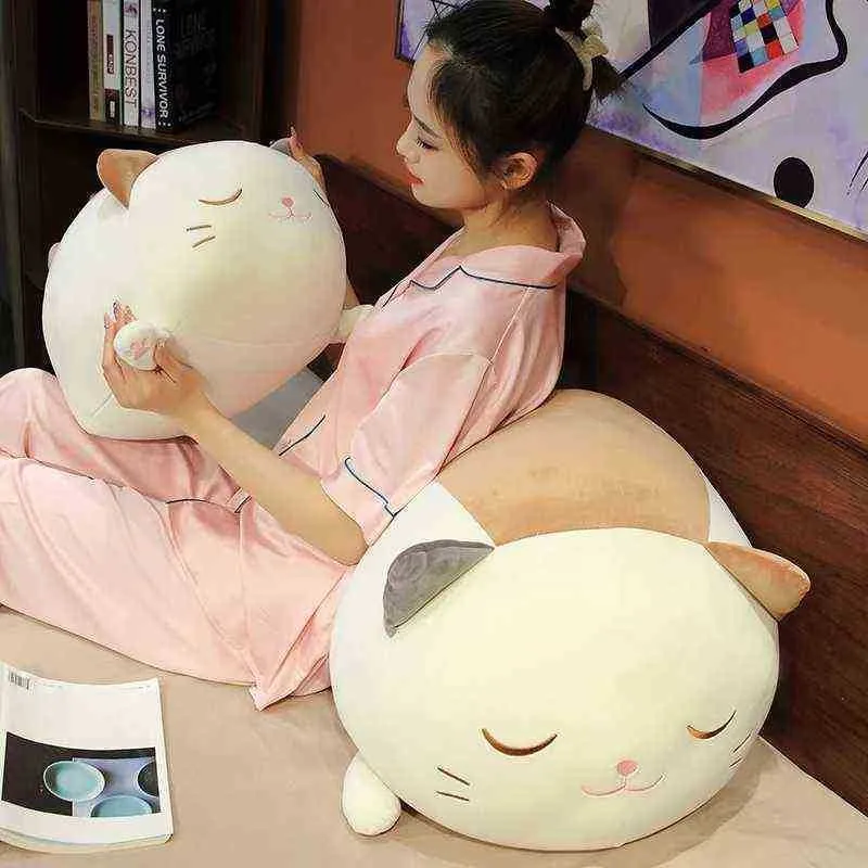 355070Cm Mignon Gros Chat Câlins Animal Bébé Escorte Poupées En Peluche Confort Poupées Doux Coussin Bébé Sushi Jouets J220729