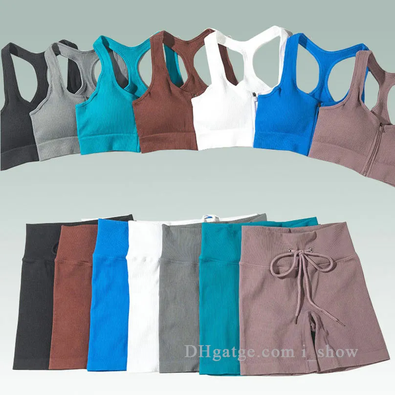 YOGA Roupa o sutiã esportivo com zíper com almofadas removíveis, mulheres exercitam roupas que correm fitness use esportes respiráveis ​​Tops Top Top Underwear