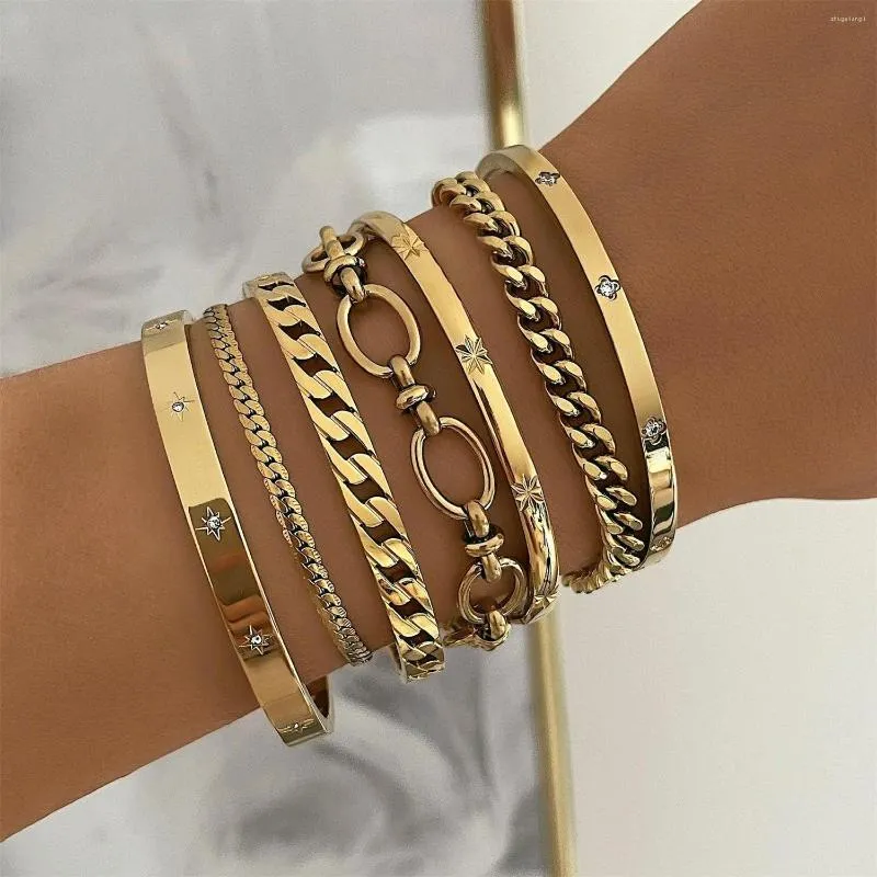 Bangle Aarge gratis 2022 roestvrijstalen armbanden armbanden voor vrouwen Hiphop witte zirkoon ster sieraden geschenken