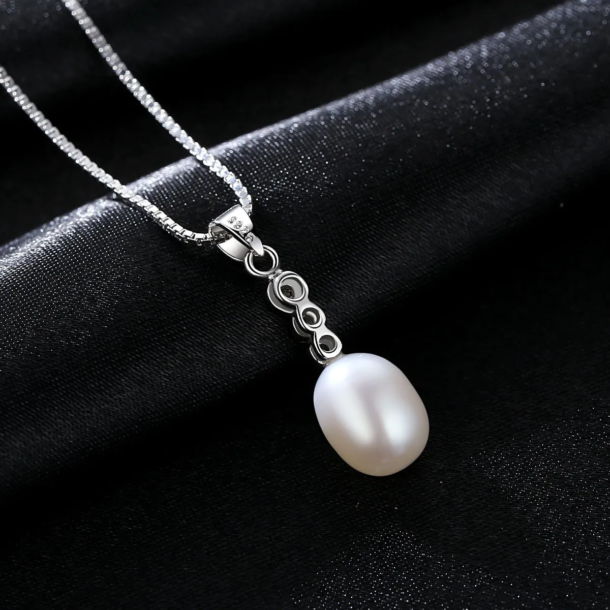 Korean Fashion Freshwater Pearl s925 Silver Pendant Necklace Women Jewelry Charm lady Shiny Zircon Collar Chain Exquisite Necklace Accessories Gift