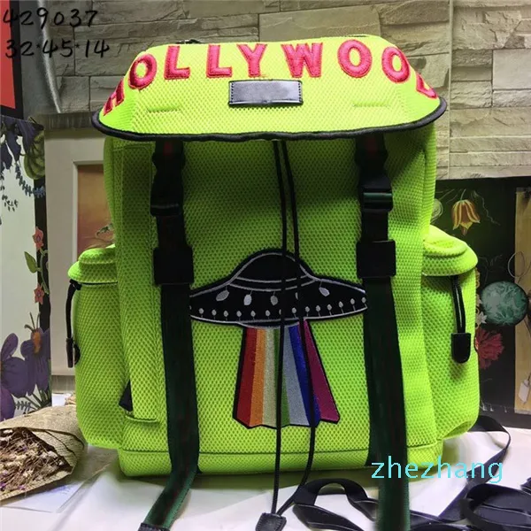 Travel Backpack Drawstring Handbags Purse Shoulder Bags High Capacity Back Pack Crossbody Bag Green Pocket Inside Fashion Letters