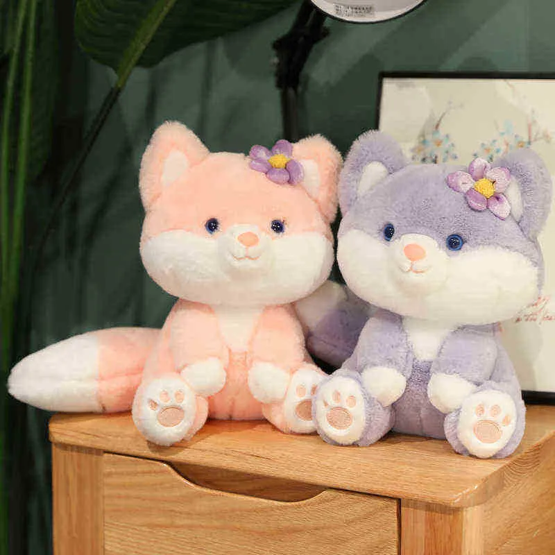1Pc 2550Cm Real Life Fox Cuddly Animal Dolls ldren Pillow ldren Toys Bedroom Decor Stuffed Fox Birthday Gift J220729