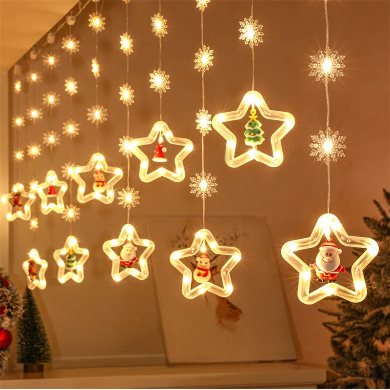 Julekorationer Ljus 10LED CURTIN GRAND MERRY FÖR HOME ORNAMENTER XMAS GENTER NAVIDADE ÅR DECOR 221123