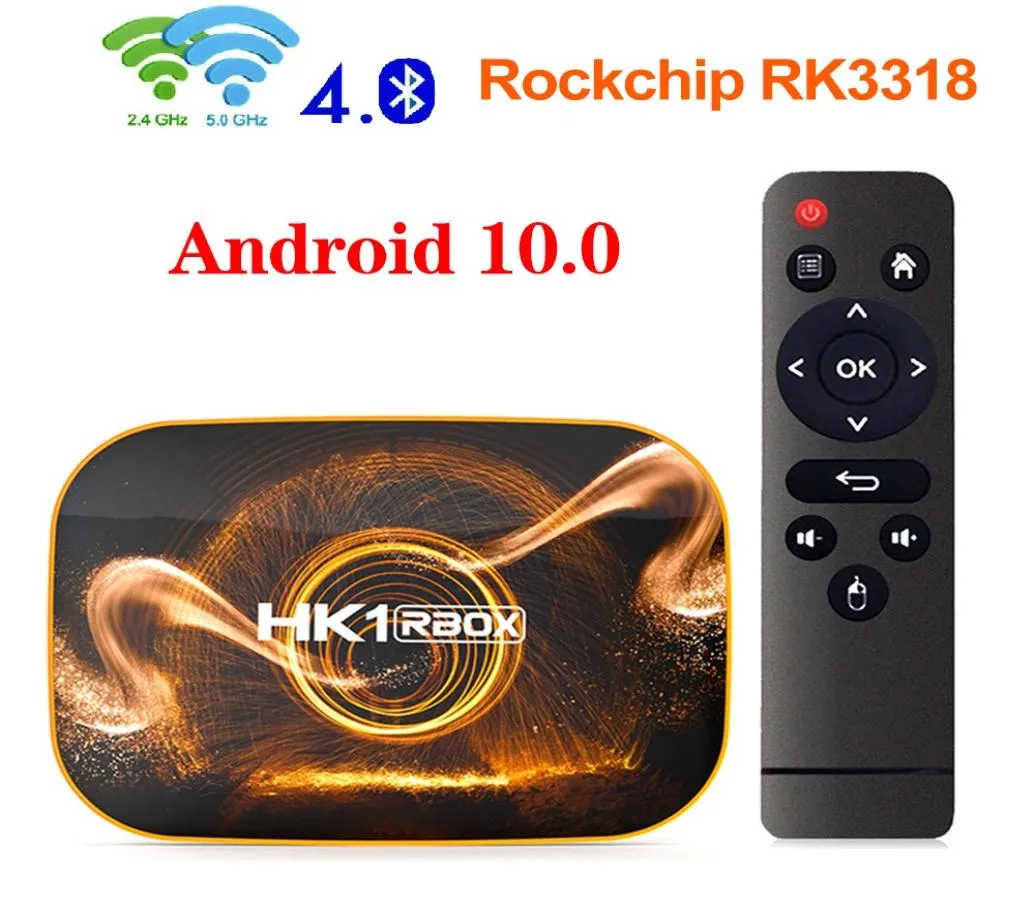HK1 RBOX ANDROID 100 SMART TV BOX 4GB64GB32GB ROCKCHIP RK3318 DUAL 24G5G WIFI 4K PK T95 HK1 SET TOP BOX6369563セット