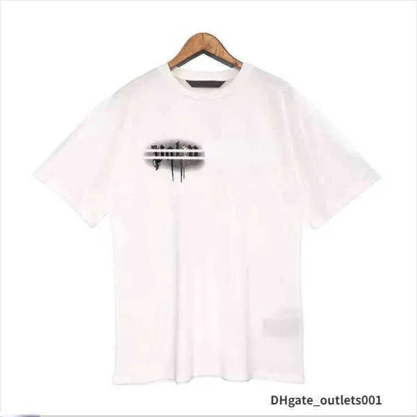 21ss Men's Tshirts T Shirt Palms Palmangel City Designer Limited Inkjet Graffiti Letter Printing Men's Women's Sailboat Short-sleeved762