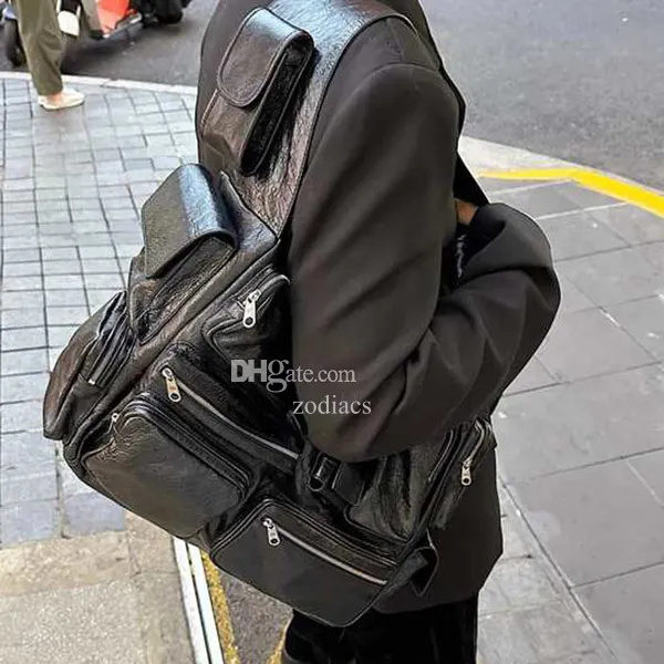 Superbusy Large Sling Bag black Arena lambskin Aged Silver Hardware Lost Tape Collection Bb logo engraved on zip puller Luxury Designer Shoulder Bags Handbags 2022