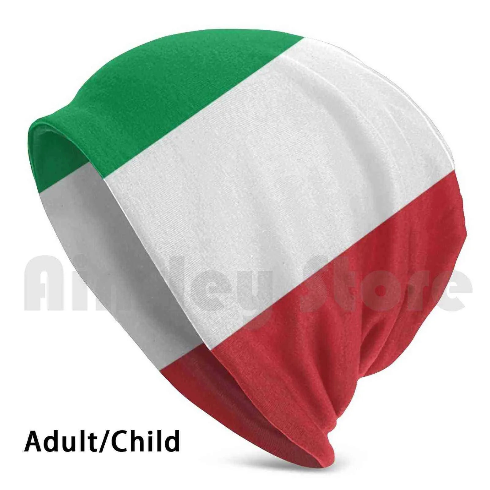 Itália Bandeira Knit Hat Hap Hip Hop Itália Italiana Italia Roma Turim Sicília Euro Clube Lazio Sampdoria Y21111