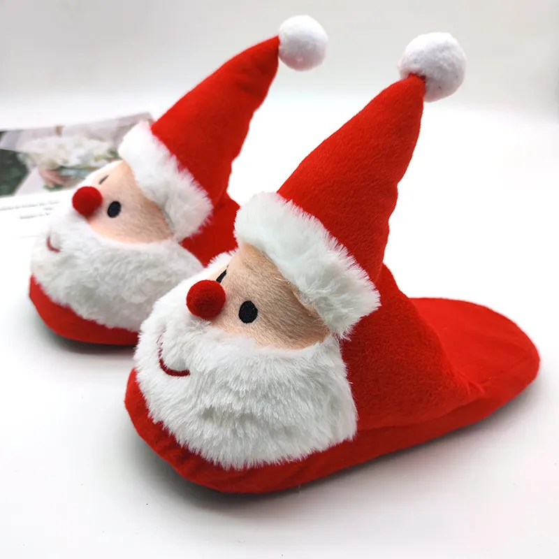 Slippers vrouwen indoor kerstman huis vloer kerstvloer kerst antislip warme katoenen schoenen casual schattige cartoonfurry pluizige dia's 221124