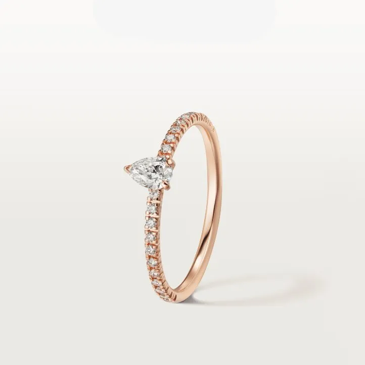 Carti coeur amour bague en diamant bijoux de créateur bagues de fiançailles pour femmes luxe or rose titane